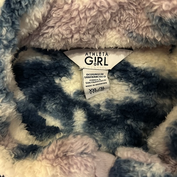 Athleta Girl So Snug Sherpa Printed Half Zip - Picture 2 of 3